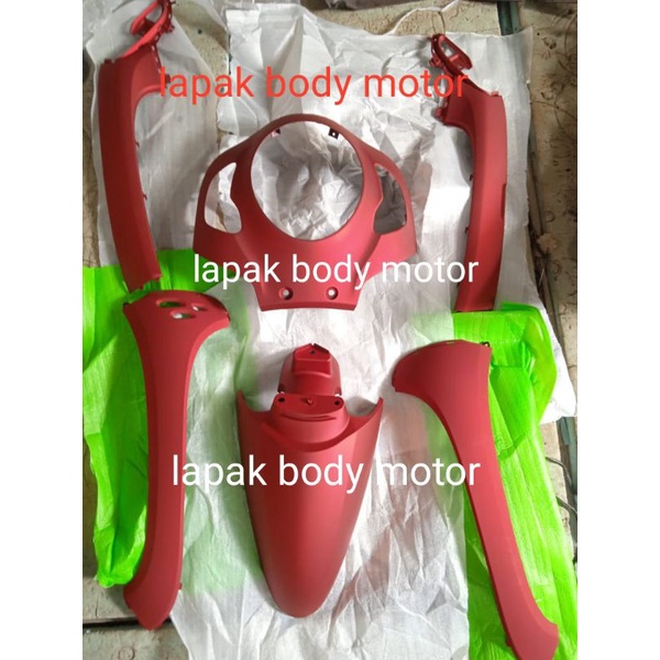 Paketan cover body depan scoopy new r12 K2F 2020 2021 stylish merah doff dop
