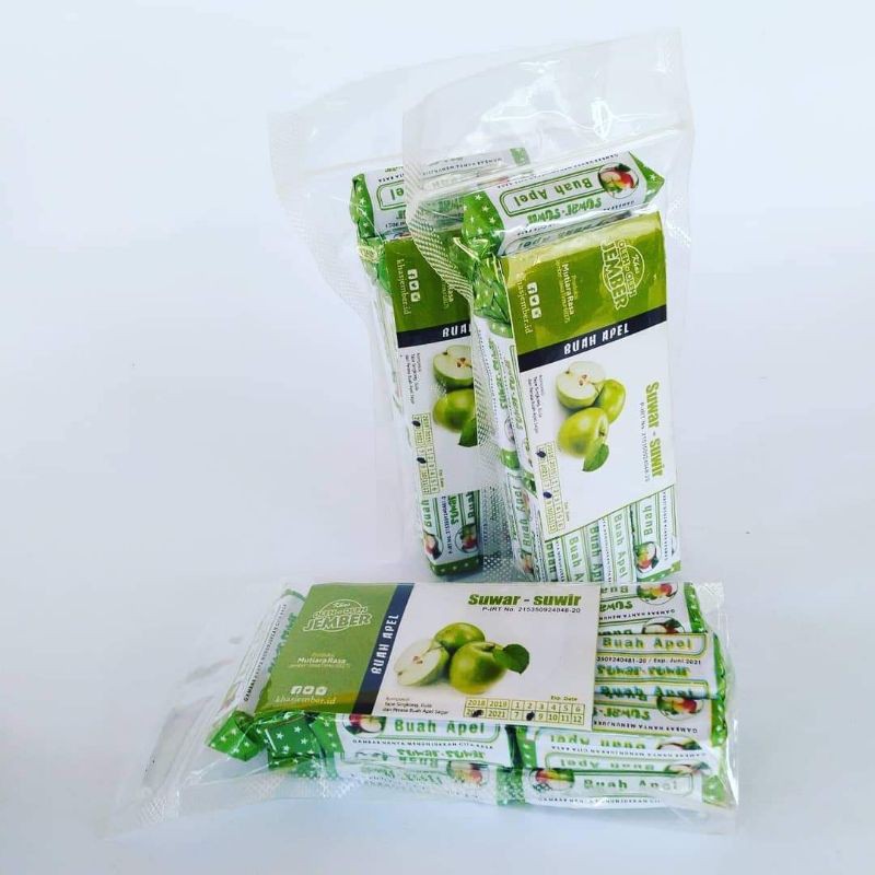 

Suwar-suwir rasa buah apel. Khas Jember. kemasan mini 205gr