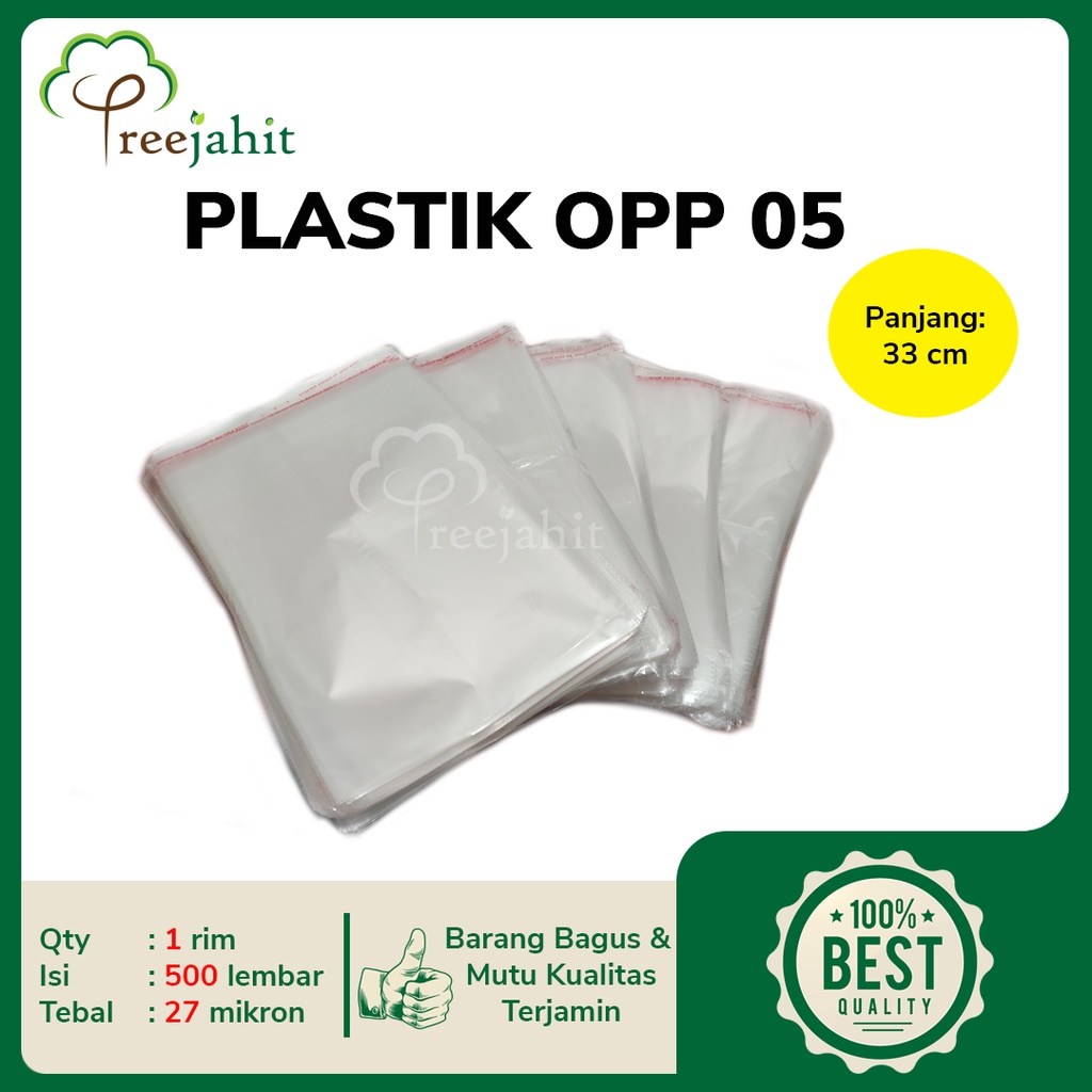 Plastik OPP baju celana souvenir 21x33 23x33 25x33 26x33 28x33 Tebal 05 (27 mikron) 500 lembar