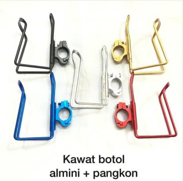 Kawat Tempat Botol Aqua + Pangkon CNC Cup Holder Stang