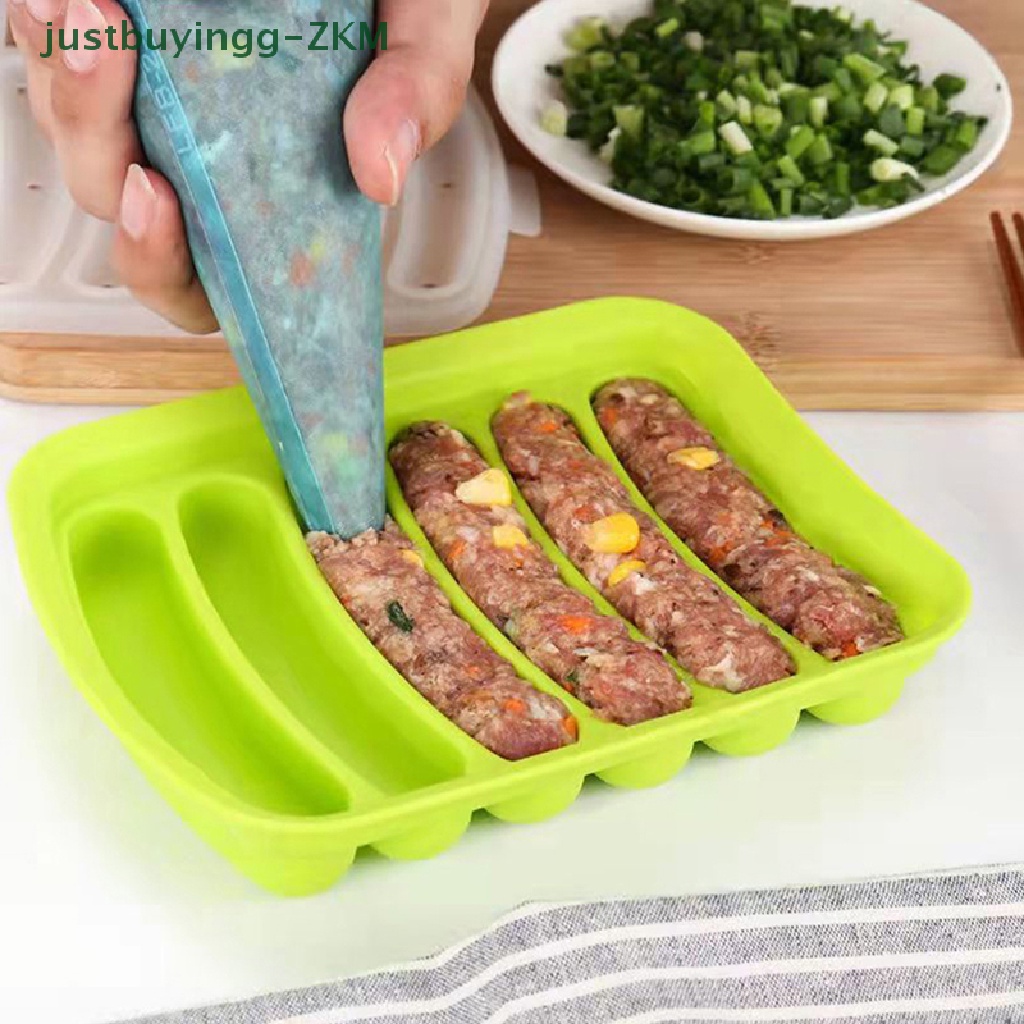 6 IN 1 Cetakan Pembuat Sosis Hot Dog Handmade Bahan Silikon Untuk Alat Memasak