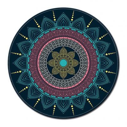 Comfast Mouse Pad Bulat Anti Slip Vintage Bohemian 20 cm