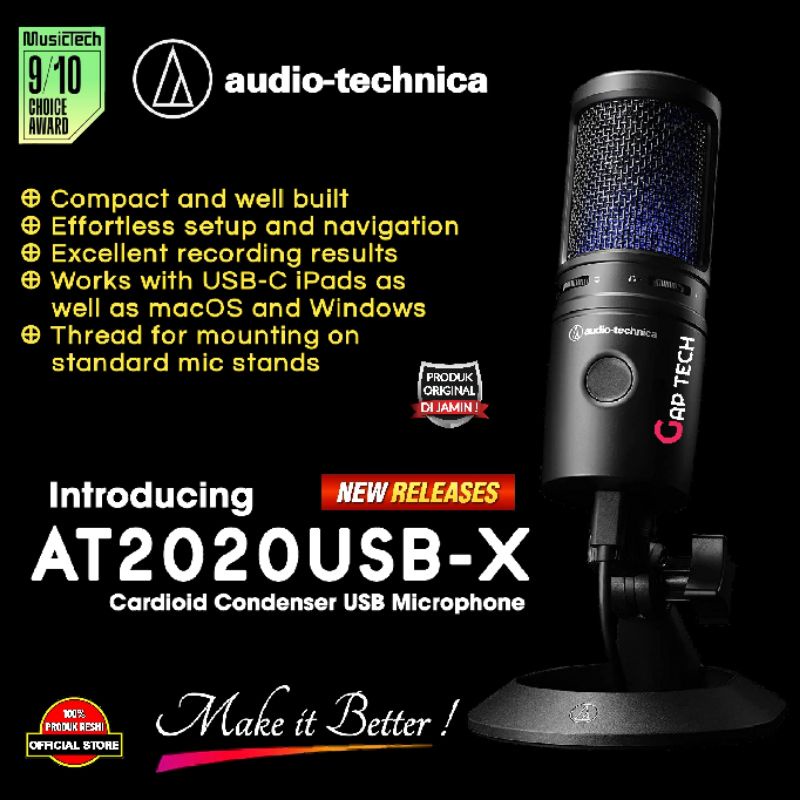 Jual Audio Technica AT2020USB X / AT2020 USB X / AT2020USBX Cardioid ...