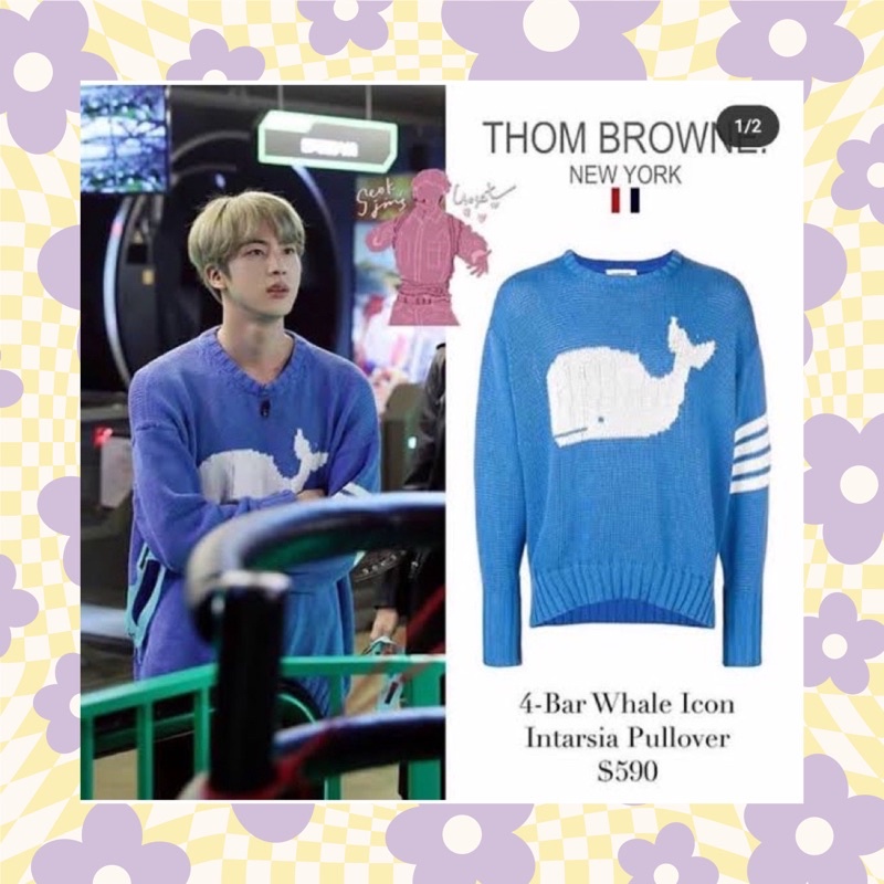 [COD] SWEATER JIN BTS KORE BABY BLUE / Sweater Whale Blue Jin BTS