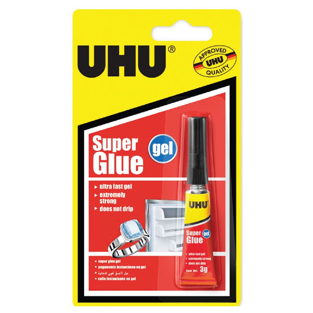 

Lem Plastik Uhu Super Glue Lem Kayu Lem Keramik Lem Kulit & Vas Bunga 3gr