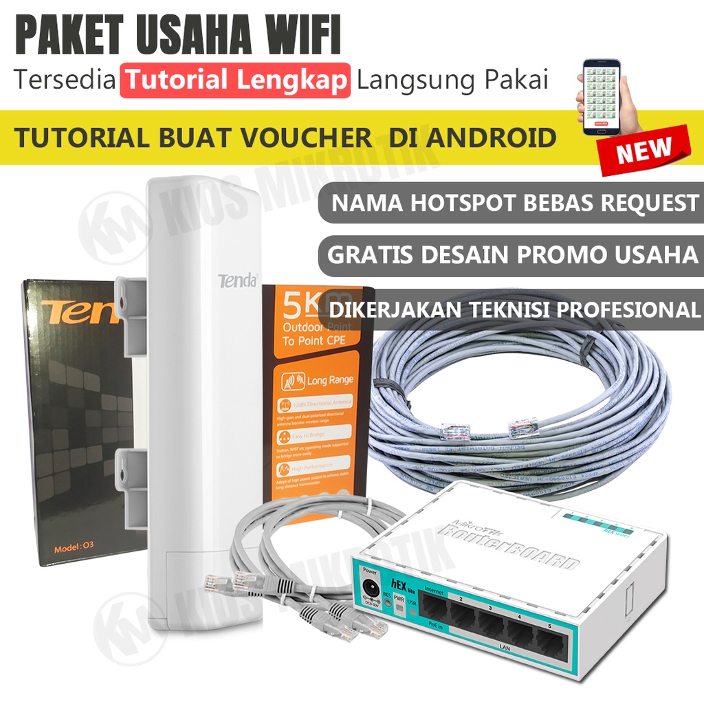 Paket Alat Usaha Wifi Voucher / Hotspot Sistem Billing Siap Pakai