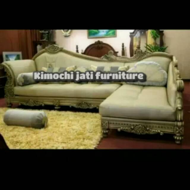 Sofa sudut mewah kursi sudut sofa jati mebel jepara