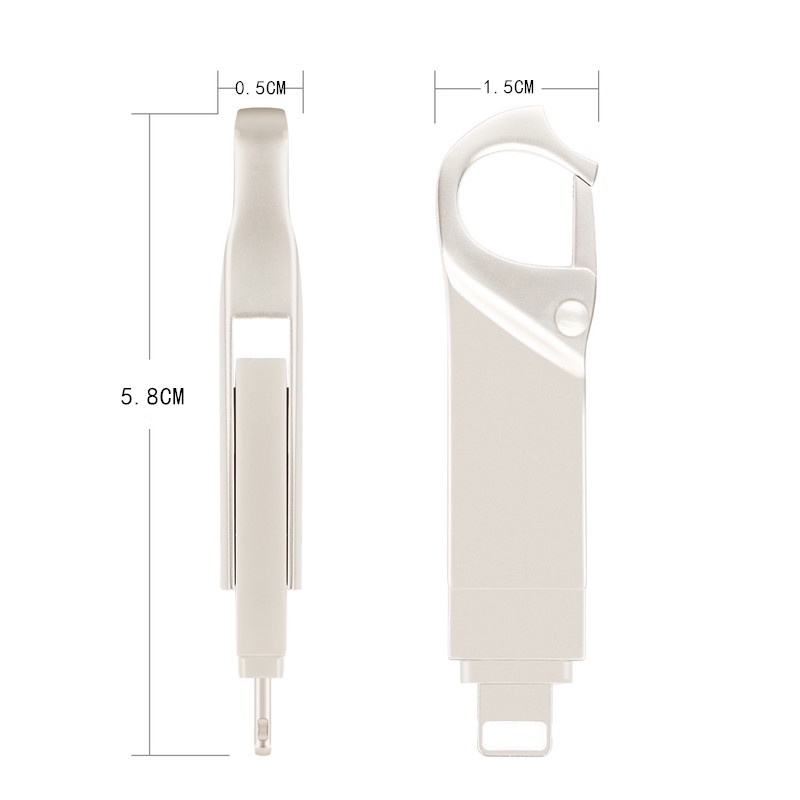 Flash Disk USB 3.0 OTG 512GB Bahan Metal Anti Air Untuk Handphone / PC