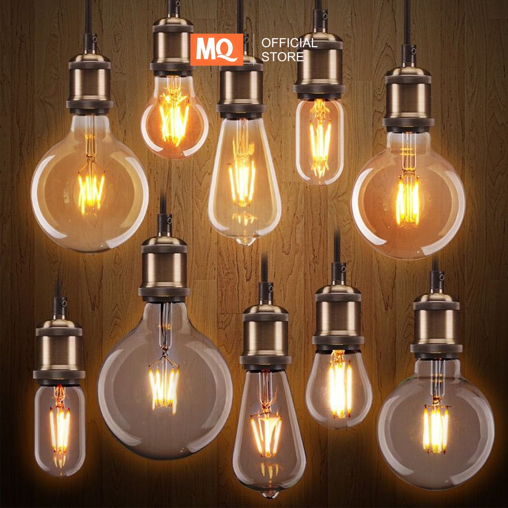 MQ Lampu Bulb LED Filamen Edison Vintage  ST64 4Watt 6Watt TEA Claer Fiting E27 Bohlam led filamen