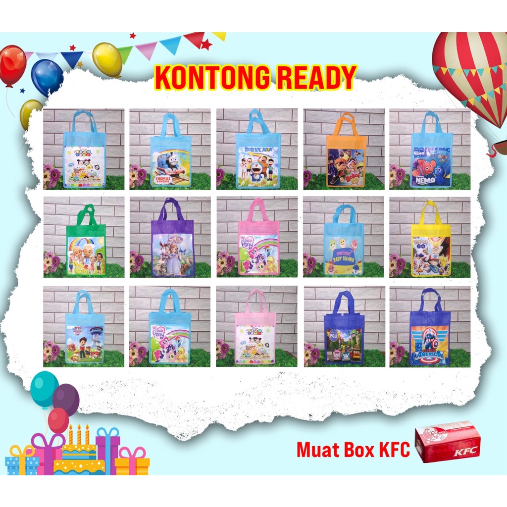 

tas ulang tahun ready stok / tas ultah muat box kfc