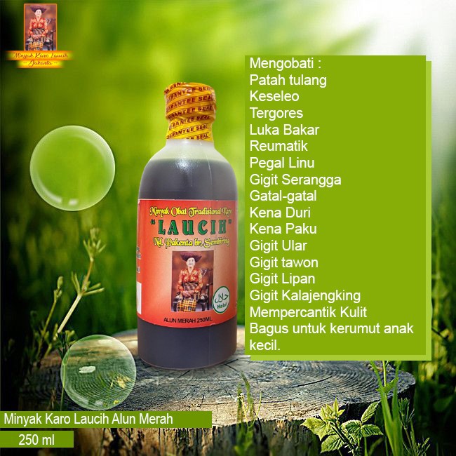 

Minyak Tradisional Karo Laucih - Alun Merah 250 mL Bandung