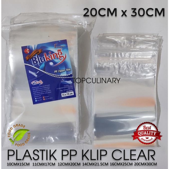 PLASTIK PP KLIP ZIPPER BENING KUAT 20X30 BLUKING
