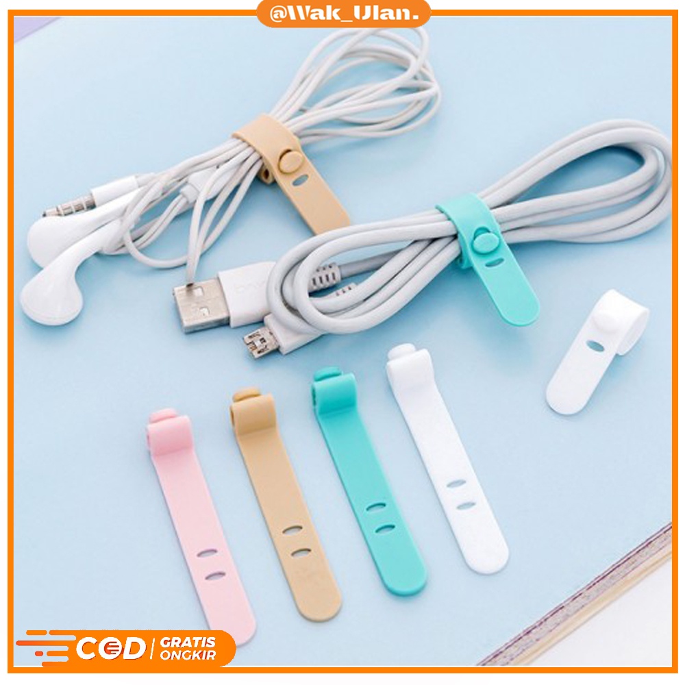 Pengikat Kabel Silikon Tie Ties Strap Wrap Perapih Kabel Cabel Cable Charger Earphone