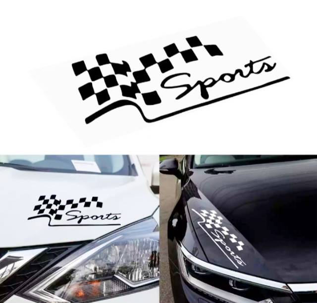 Stiker mobil Sticker cutting sports bendera racing