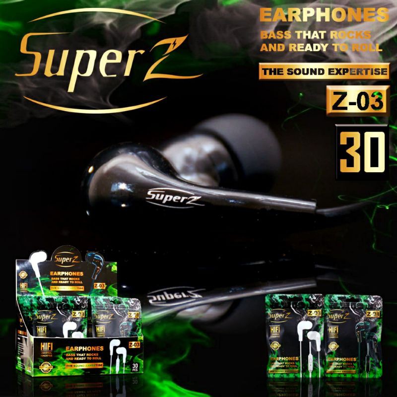 Handsfree Super Z SZ03 - Headset Super Bass Mic – Earphone HP Suara Jernih & Nyaman