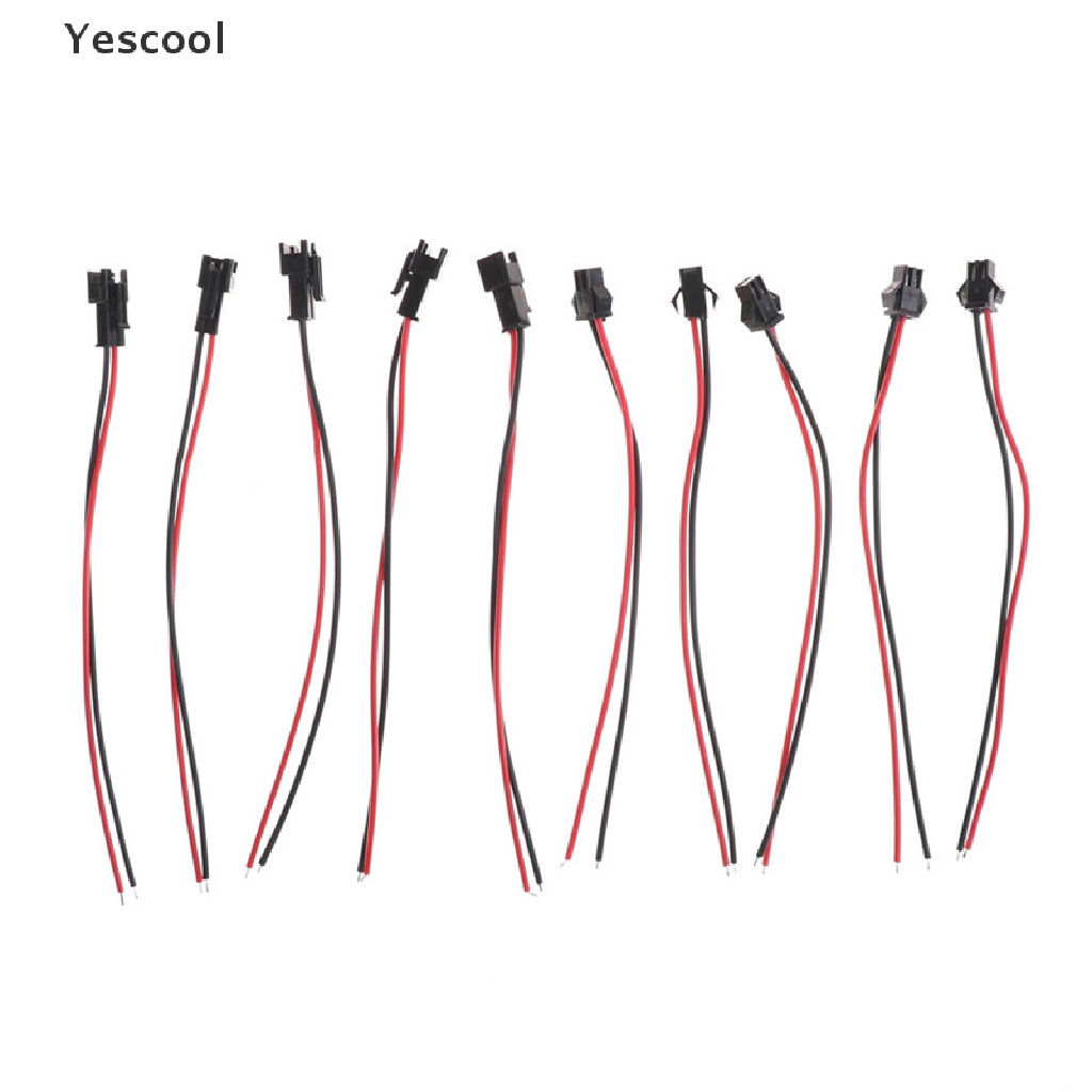 Yescool 10pcs Kabel Konektor Baterai 2 Pin Panjang 10cm Untuk Lampu Strip LED