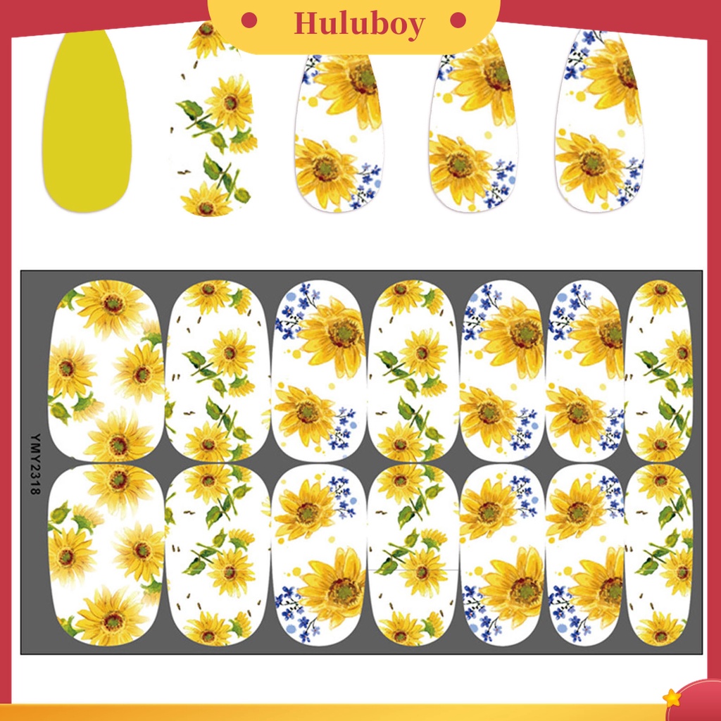 Huluboy Huluboy♡ Stiker Kuku Motif Bunga Matahari Untuk Manicure