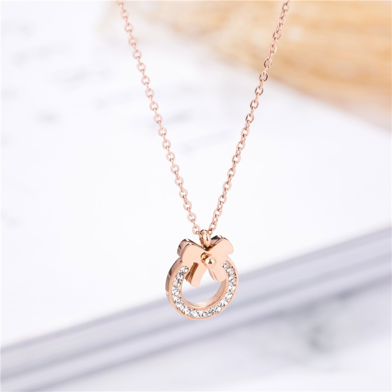 Kalung fashion aksesoris titanium mini korea hadiah wanita cewek 316L anti karat KK051