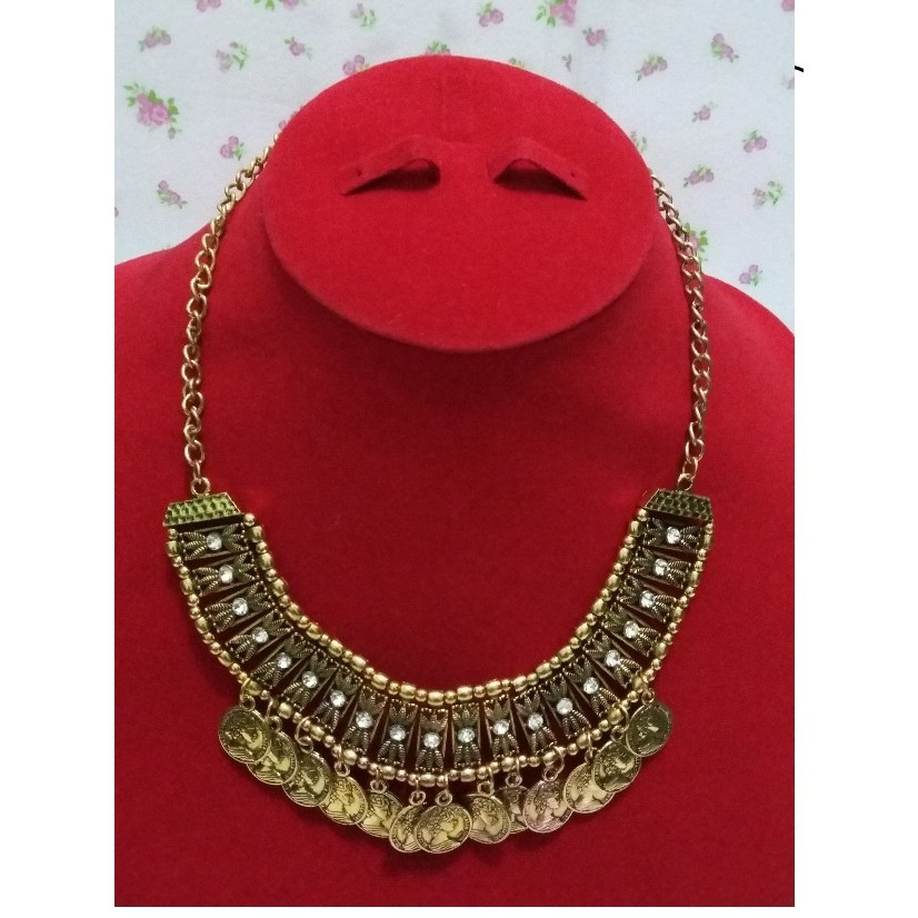 Kalung Etnik Perak Bakar Krincingan Bermata