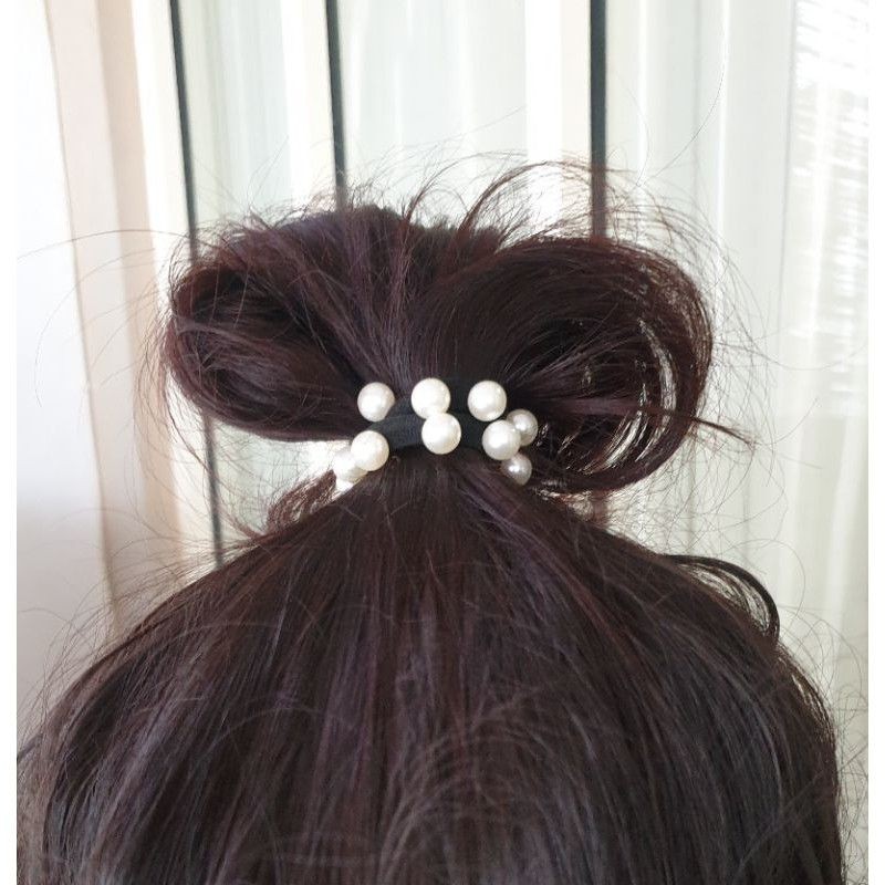 Ikat Rambut Mutiara Bagus / Kuncir Rambut Mutiara Kekinian-3