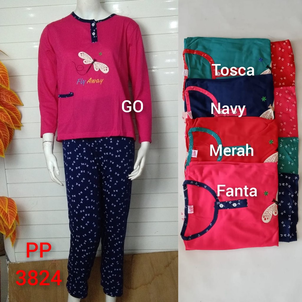 gos B BABYDOLL Bobo PP Dewasa Standart Setelan Baju Tidur Busui Celana Panjang Lengan Panjang