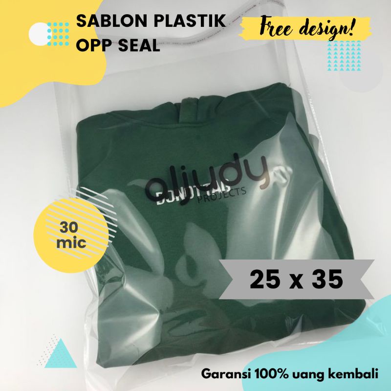 Plastik OPP Seal 25x35 Custom Sablon, Bungkus Pakaian | Hijab