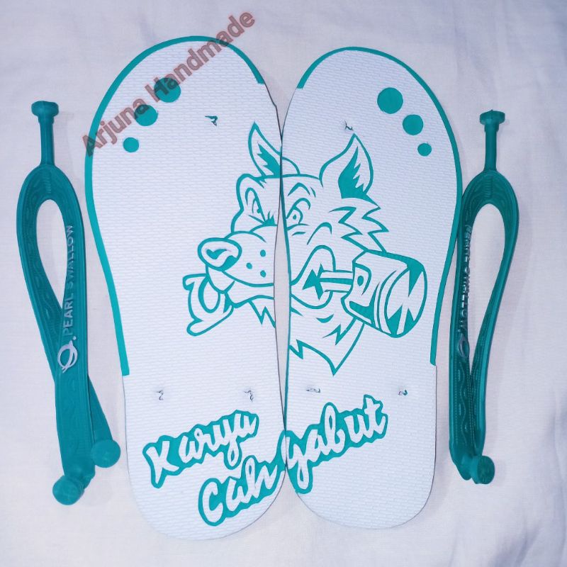 sandal jepit swallow ukir bisa costum gambar sendiri
