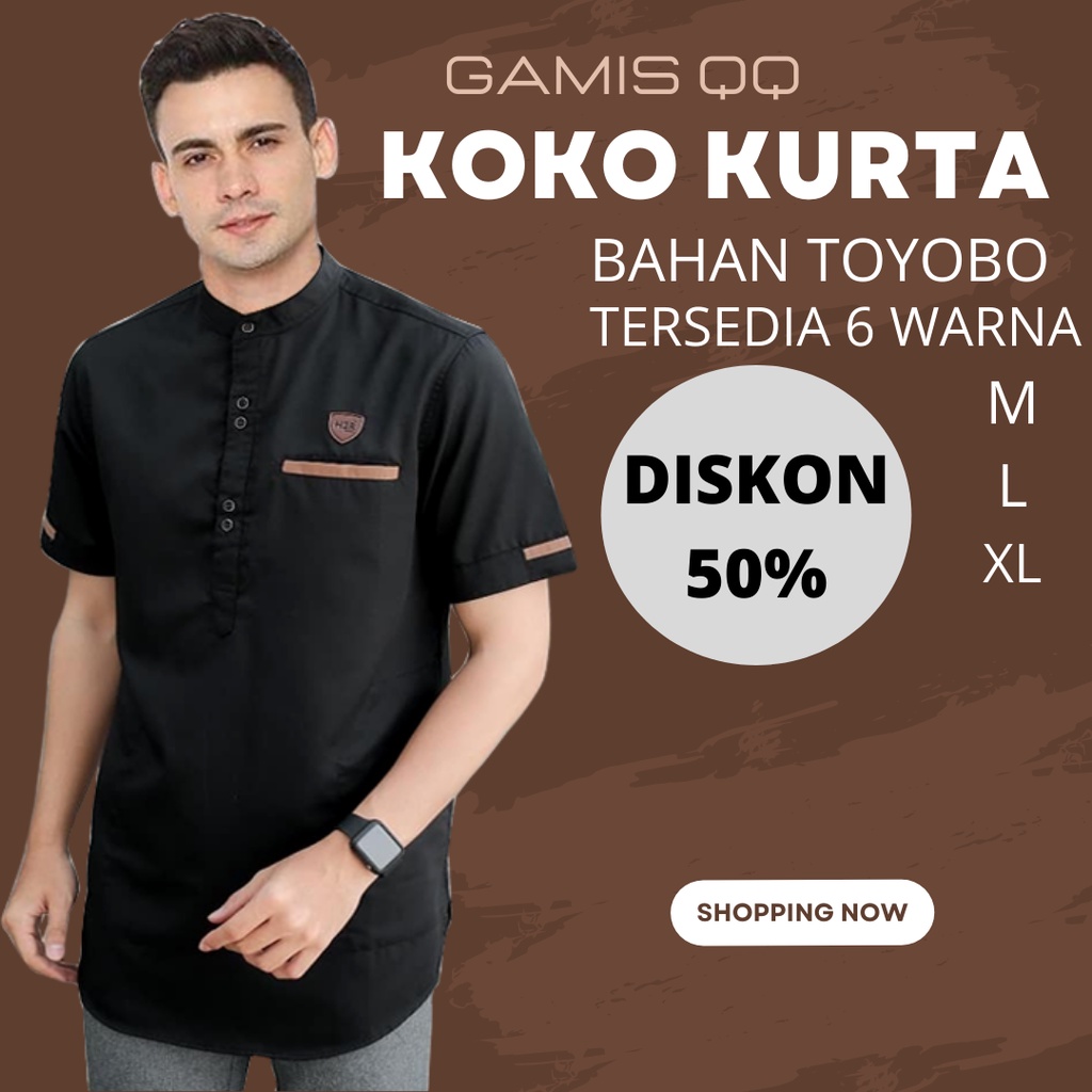 baju muslim koko kurta pria dewasa bapak2 lengan pendek murah lebaran pakaian couple import