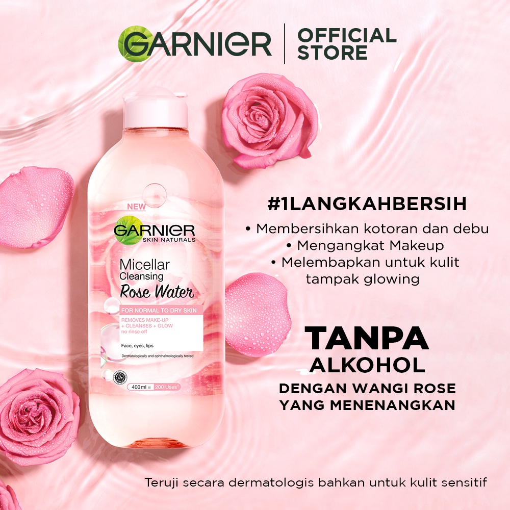 Garnier Micellar Rose Water Cleanse &amp; Glow Skin Care Original 400ml