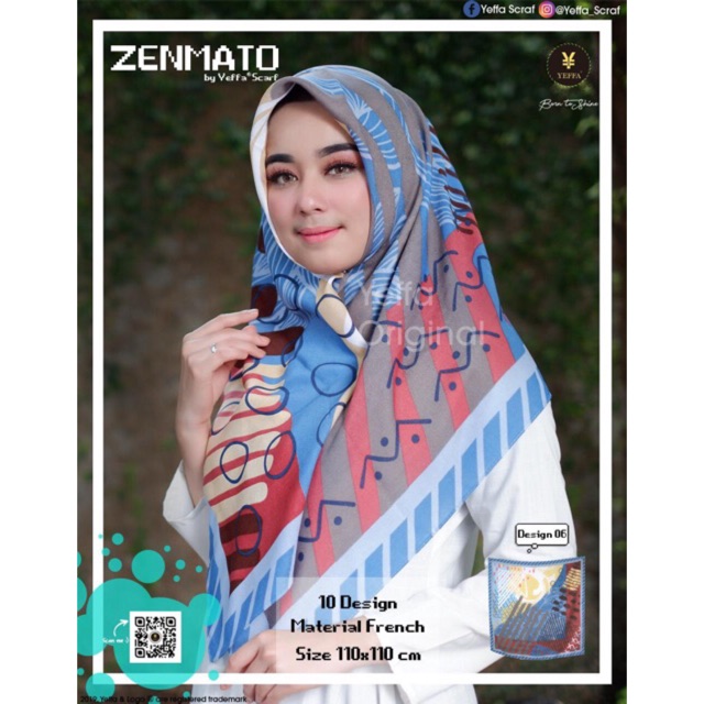 Zenmato by yeffa scarf ( mix/campur 10 motif )