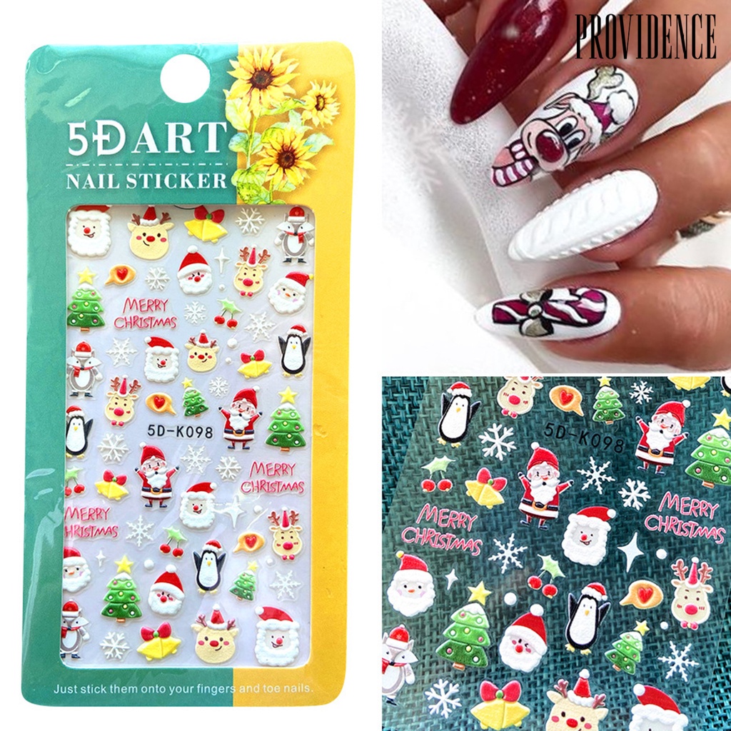 Providence 1 Sheet Snowflakes Pattern Nail Sticker Embossed Paper Smooth Surface Nail Polish Stickers Manicure Tool