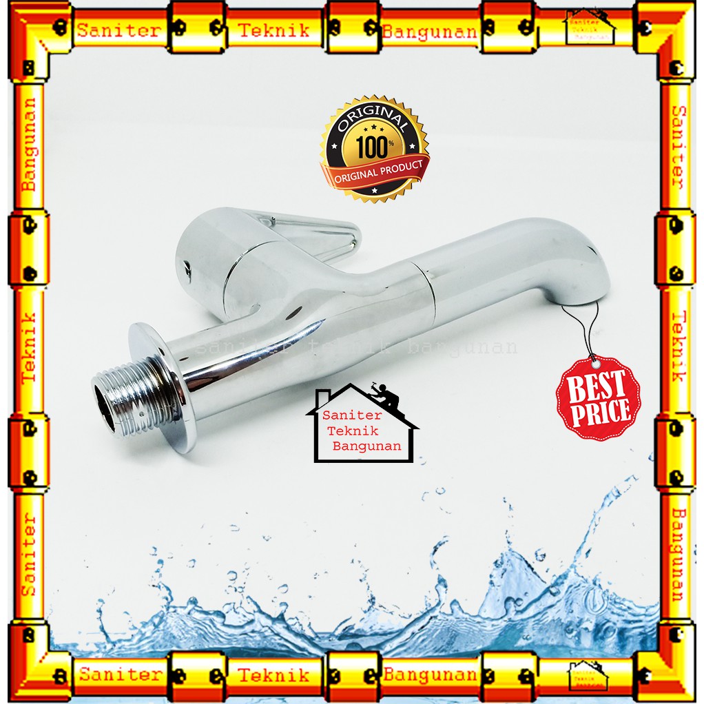 Kran Tembok PVC Chrome SOLIGEN P5-Keran Air Leher Panjang