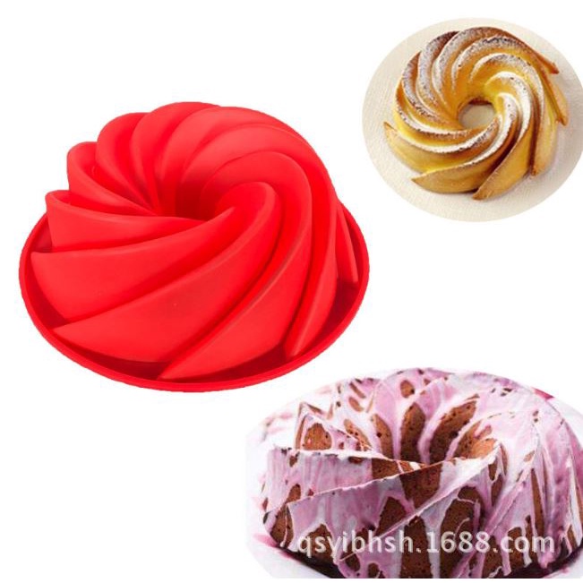 Loyang kue blade Kecil silicone small spiral chiffon cake mold 19 cm