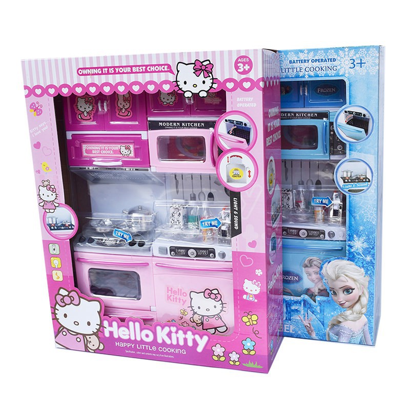 Star MODERN HAPPY LITTLE COOKING KITCHEN SET Mainan Dapur anak FROZEN / Hello Kitty
