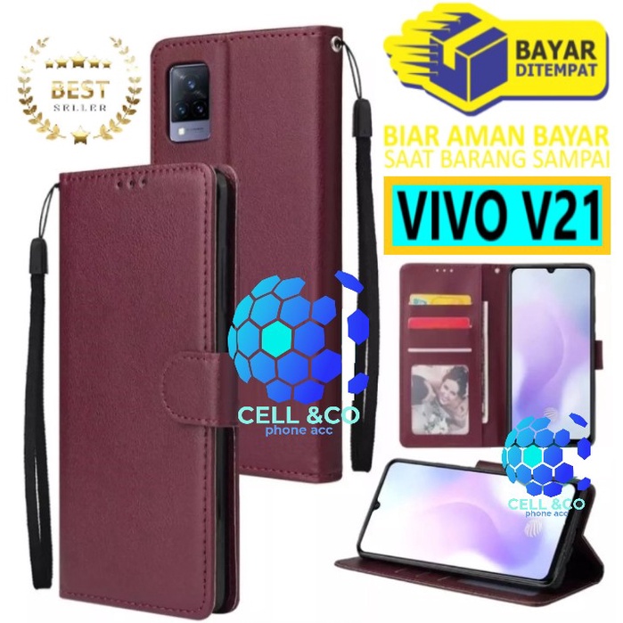 Flip cover VIVO V21 Flip case buka tutup kesing hp casing flip case leather wallet