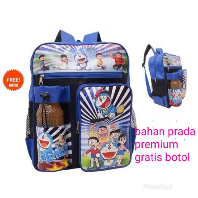 Tas doraemon free botol minum tas anak sekolah SD atau TK