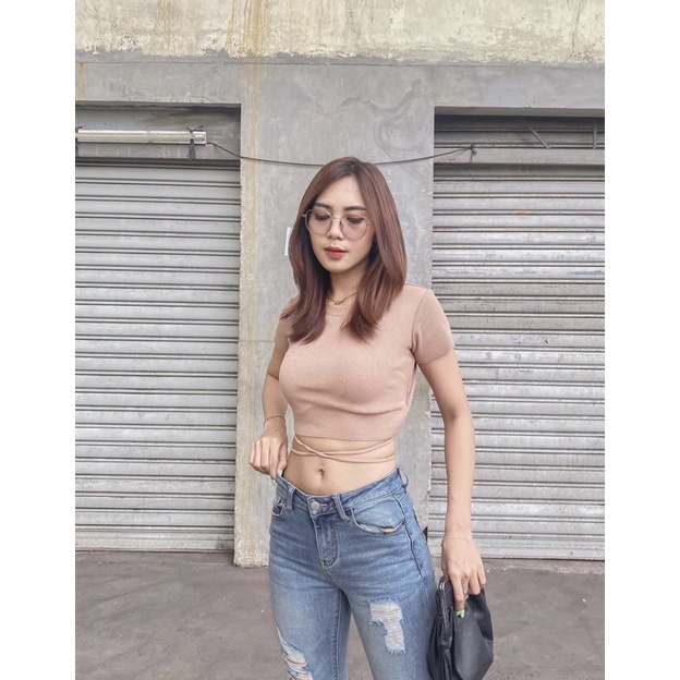 Baju Wanita crop top tali silang / crop top korea atasan crop top tali