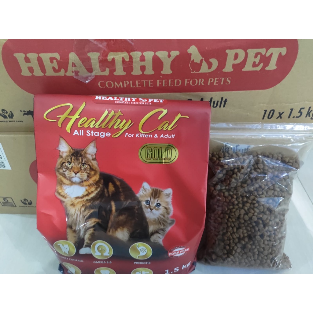 HEALTHY CAT Gold Kitten Adult Cat Food All Life Stages Repack 500gr