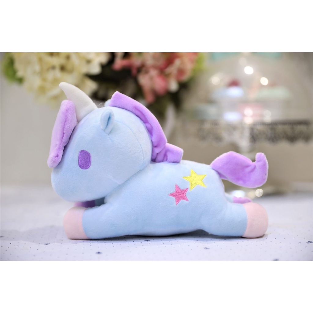 BONEKA UNICORN LAY KUDA PONY 20CM IMPOR