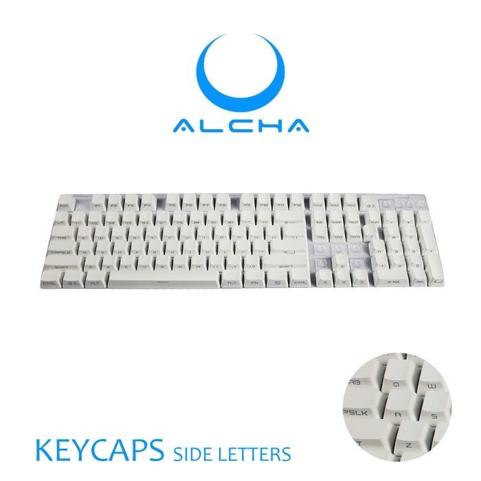 ALCHA KEYCAPS PBT SIDE LETTERS PRINT MECHANICAL KEYBOARD WHITE