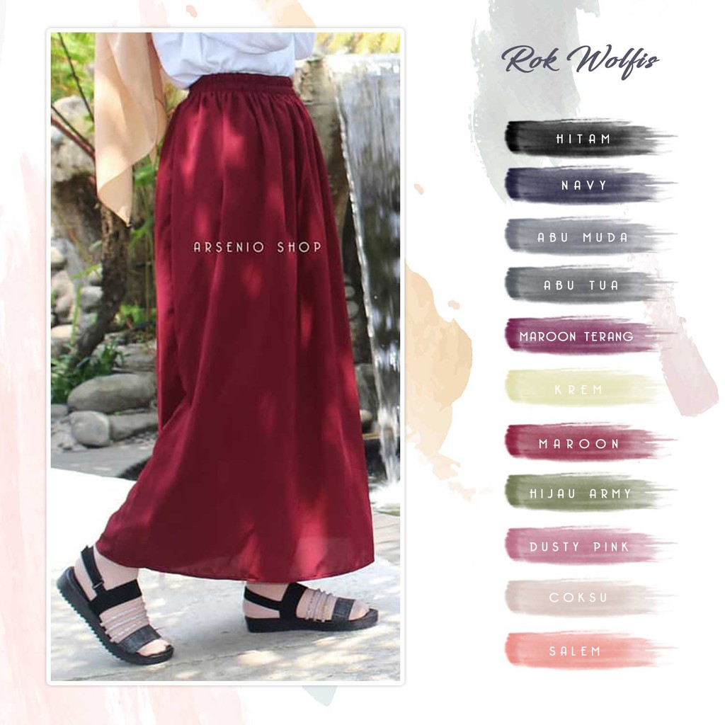 TERLARIS Rok Basic Polos / Rok Wolfis / Rok Polos Murah / Rok Basic Murah / Rok Santai / Rok Polos