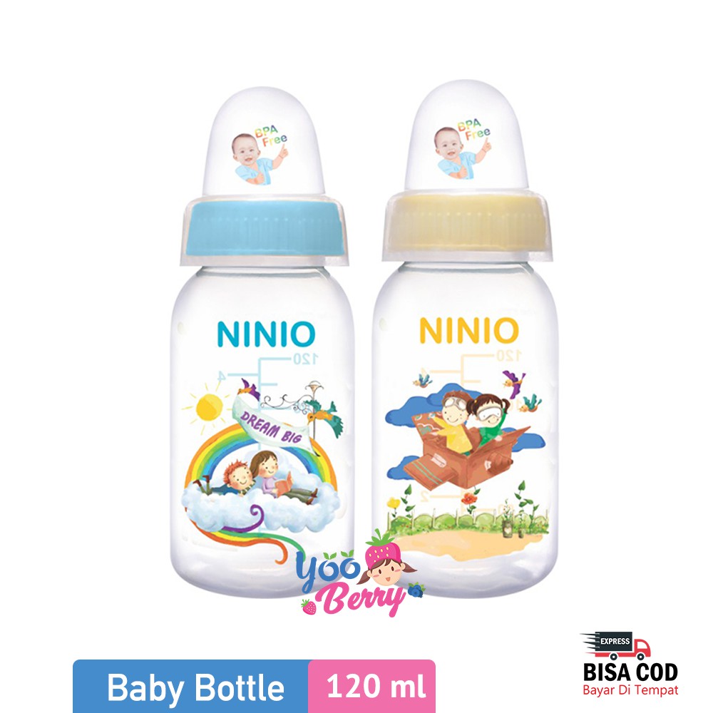 Ninio Round Baby Bottle 120 Ml Botol Susu Bayi BPA Free Murah Berry Mart