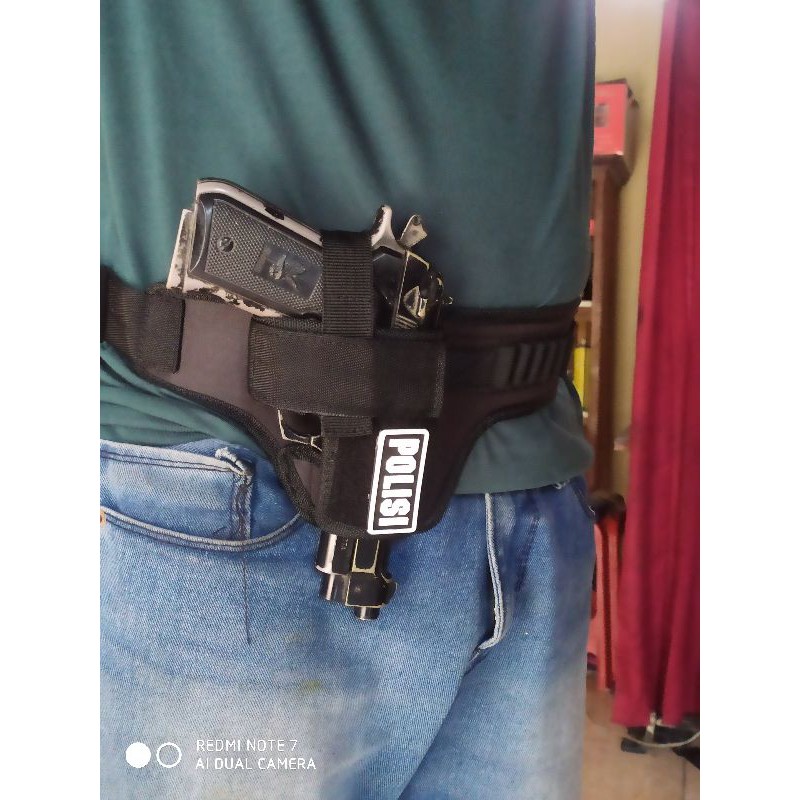 holster pinggang+ velcro perekat
