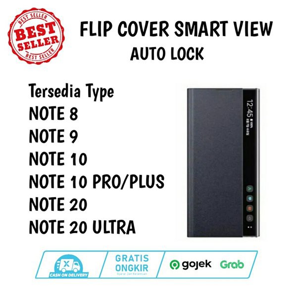 Smart View Flip Case Samsung Galaxy Note 10 Plus Flip Standing Back Cover Berkualitas