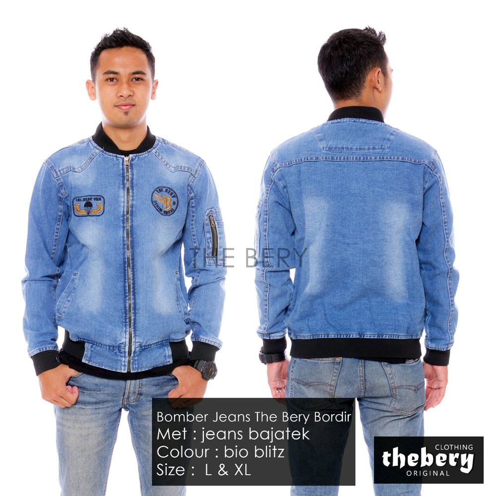 JAKET JEANS PRIA TB BORDIR ORIGINAL THE BERRY