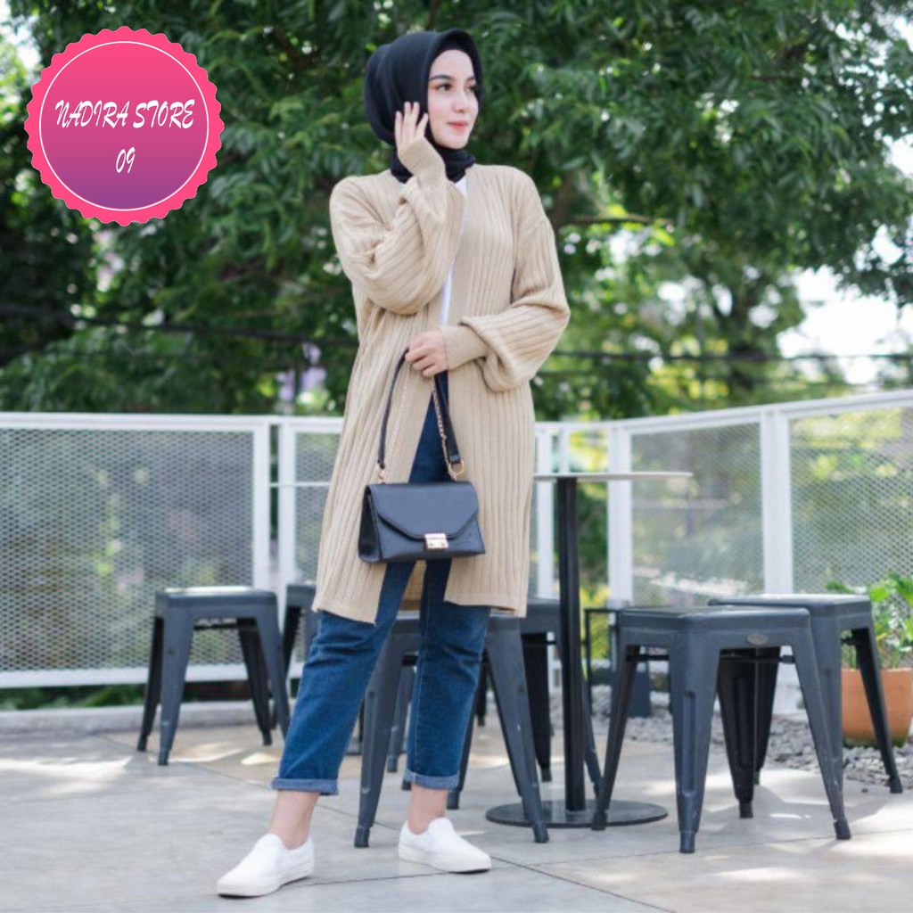 CARDIGAN RAJUT LONGKARDI  BALON