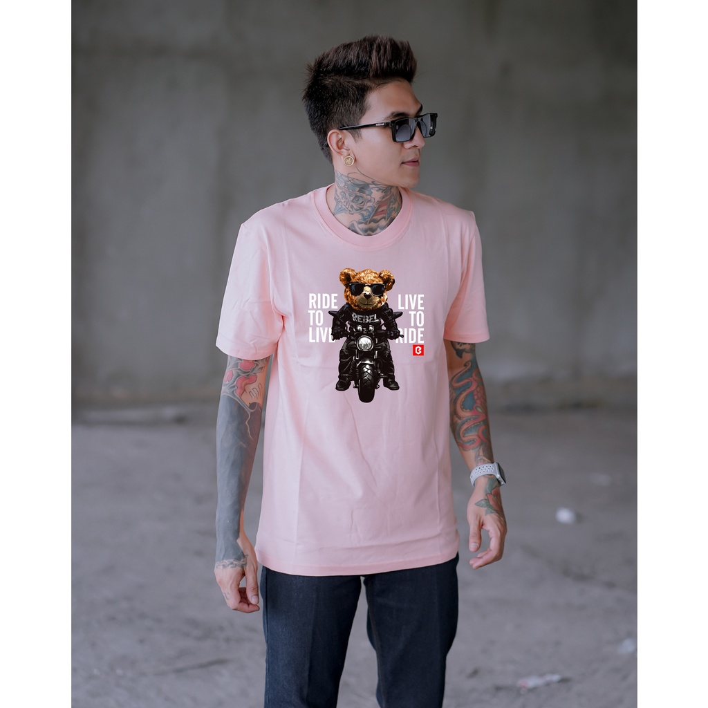 BRIGO Kaos Lengan Pendek Bear Rider || Kaos Katun Combed M-XL || Kaos Distro BRIGO Beruang Rider