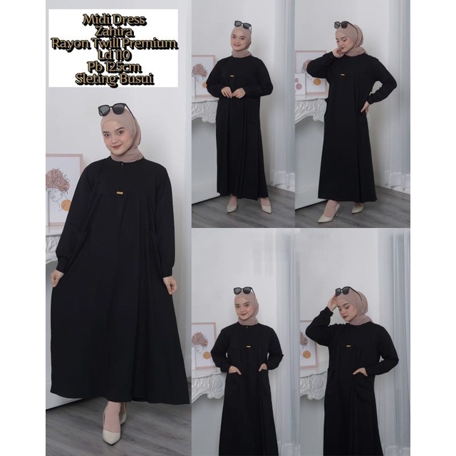 Zahira midi dress terbaru/midi dress 2022/kekinian