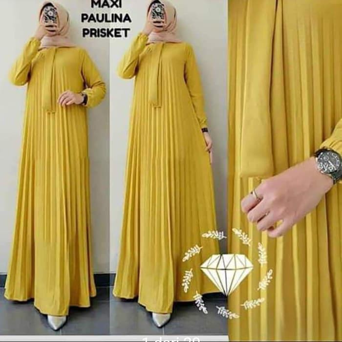 Gamis Plisket Paulina Jumbo / Baju Muslim Dewasa Jumbo