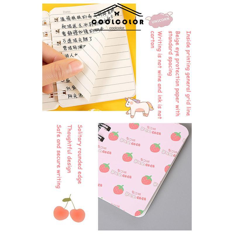 COD❤️A7 Rollover Coil Buku 80 kotak Mahasiswa Saku Buku Kecil Mini Notebook Diary Portable Office Notepad Anak Laki-laki Korea Fashion Impor Murah Pria Wanita